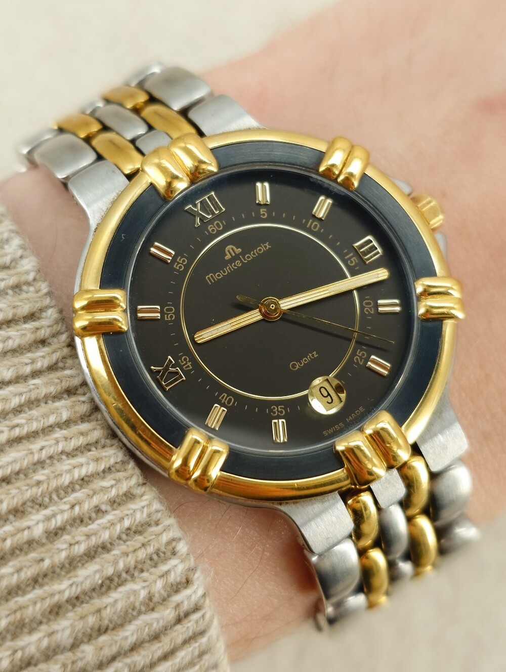 Maurice Lacroix Men’s Dress Watch Calypso 95327 Swiss Made Two-Tone Dress 35mm